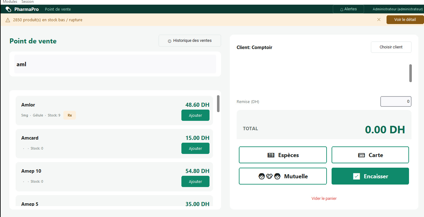 PharmaPro — Logiciel de gestion de pharmacie